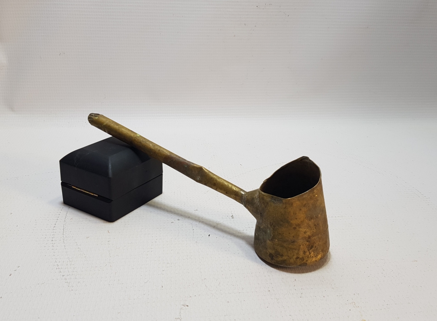 OSMANLI DÖNEMİ SÜLEYMANİYE İŞİ EL YAPIMI NADİR SEYYAR KAHVECİ CEZVESİ