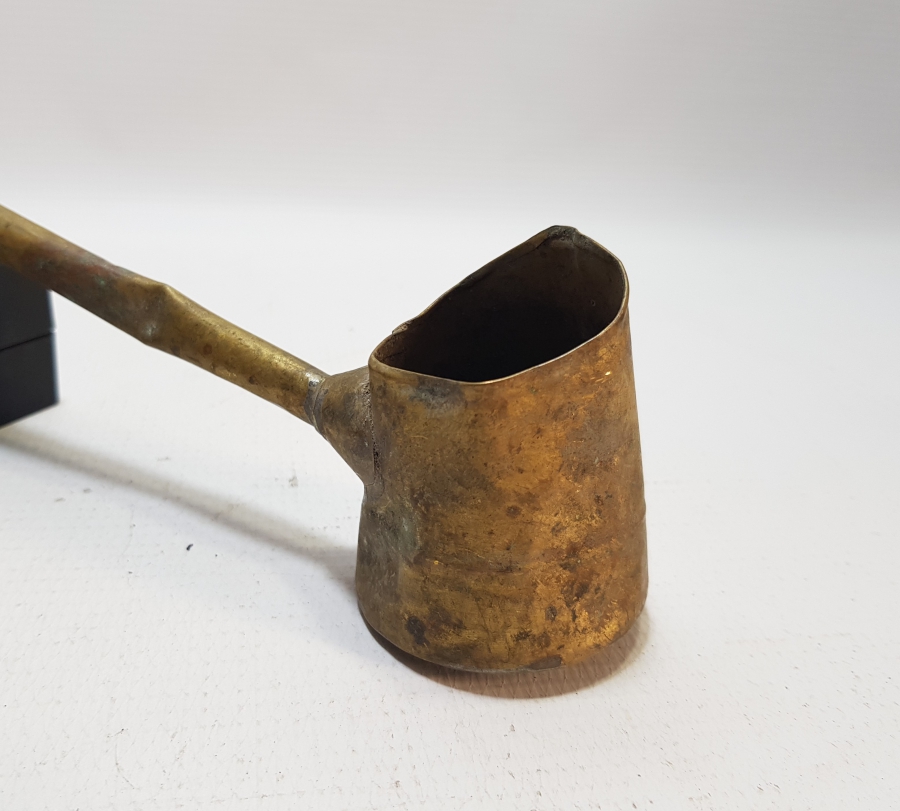 OSMANLI DÖNEMİ SÜLEYMANİYE İŞİ EL YAPIMI NADİR SEYYAR KAHVECİ CEZVESİ