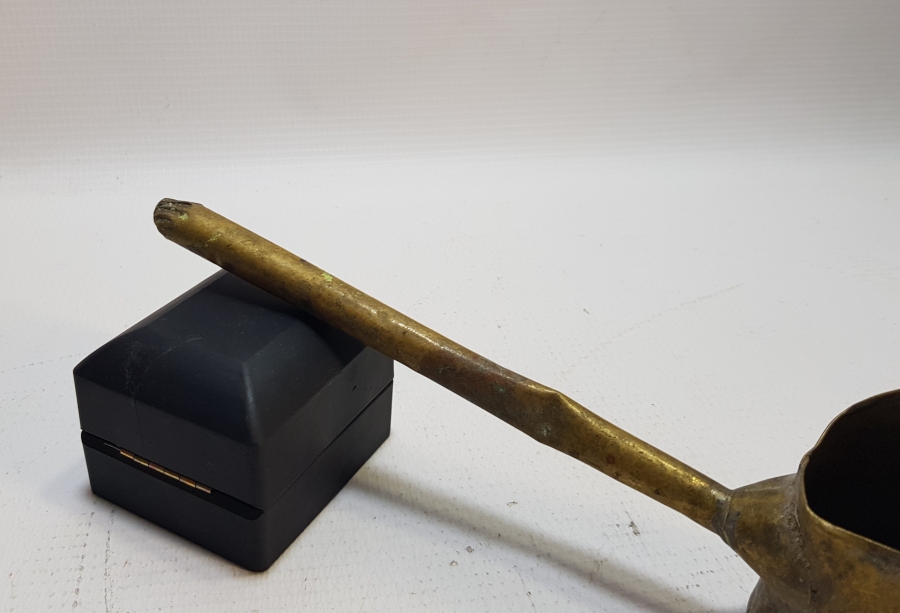 OSMANLI DÖNEMİ SÜLEYMANİYE İŞİ EL YAPIMI NADİR SEYYAR KAHVECİ CEZVESİ