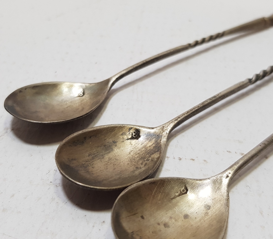 SAPLARI AY YILDIZLI GÜMÜŞ ÇAY KAŞIĞI TAKIMI