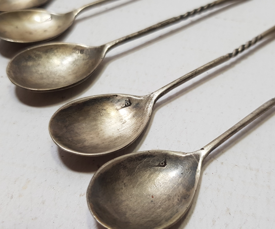 SAPLARI AY YILDIZLI GÜMÜŞ ÇAY KAŞIĞI TAKIMI