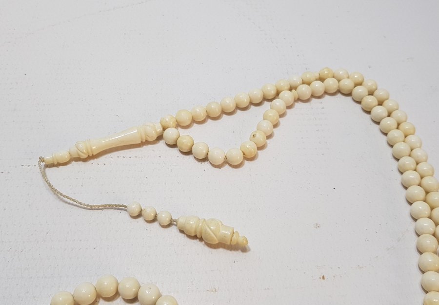 İMAMESİ DERVİŞ SİKKESİ FORMUNDA YAPILMIŞ 99LUK DEVE KEMİĞİ TESPİH