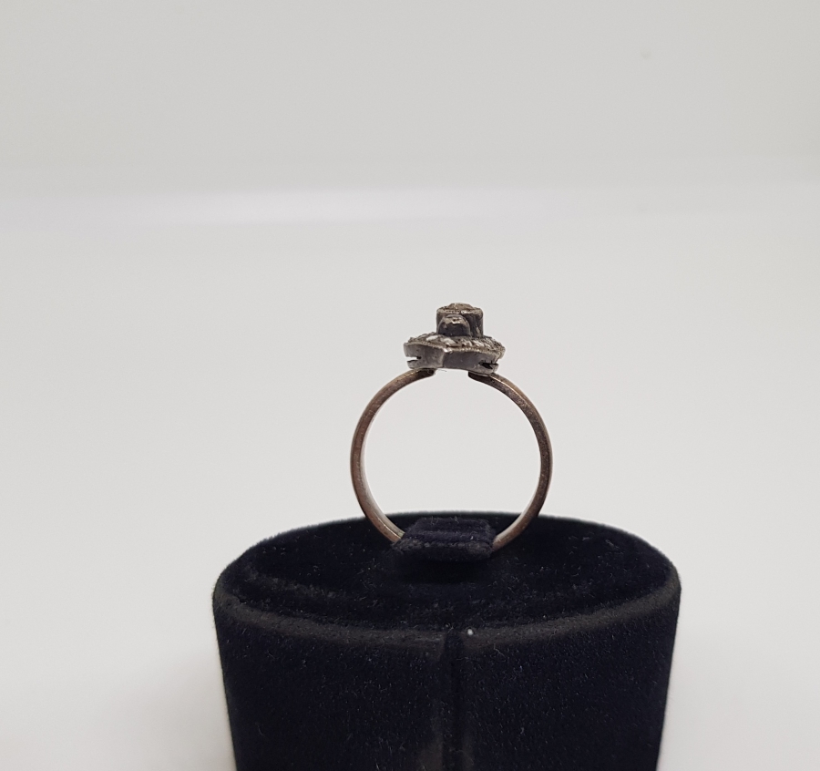 ÜZERİ ELMAS TAŞLI FRANSIZ MEKİĞİ ÖZEL YAPIM OSMANLI YÜZÜK