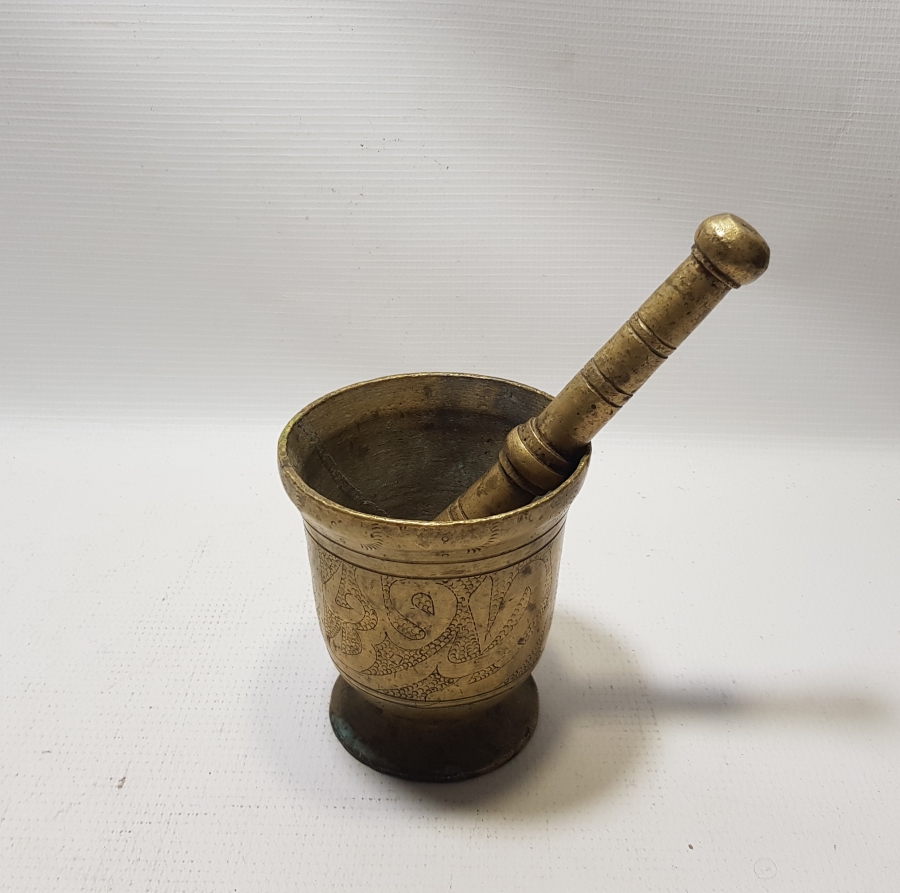 ÜZERİ YAZILI OSMANLI DÖNEMİ SÜLEYMANİYE İŞİ PİRİNÇ HAVAN