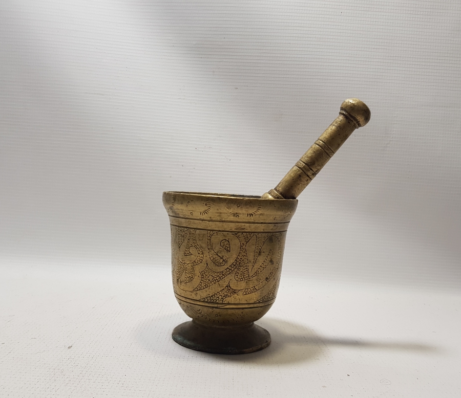 ÜZERİ YAZILI OSMANLI DÖNEMİ SÜLEYMANİYE İŞİ PİRİNÇ HAVAN