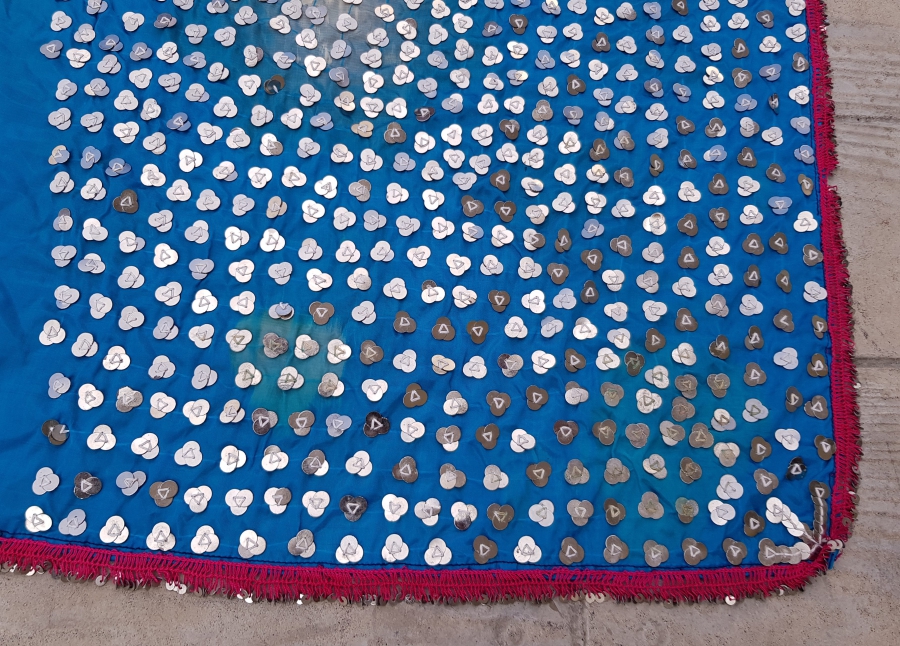 YONCA YAPRAĞI FORMLU EL YAPIMI OSMANLI DÖNEMİ PULLU BEZ