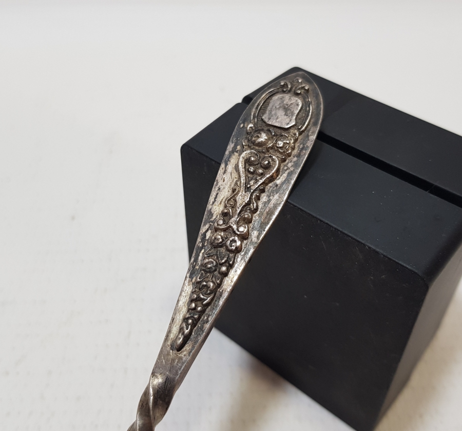 ARKASI YAHUDİ USTA DAMGALI OSMANLI DÖNEMİ GÜMÜŞ İZMİR KAŞIK