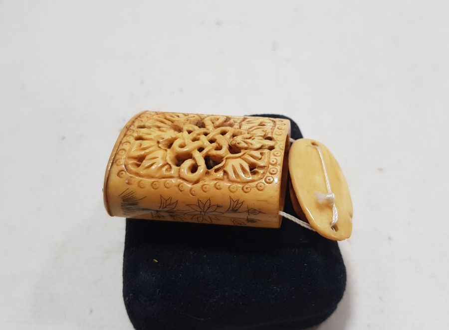 OSMANLI DÖNEMİ ÇOK NADİR ÜZERİNDE TIP SEMBOLÜ BULUNAN RUM İŞİ KEMİK HAMAYIL - PAZUBEND