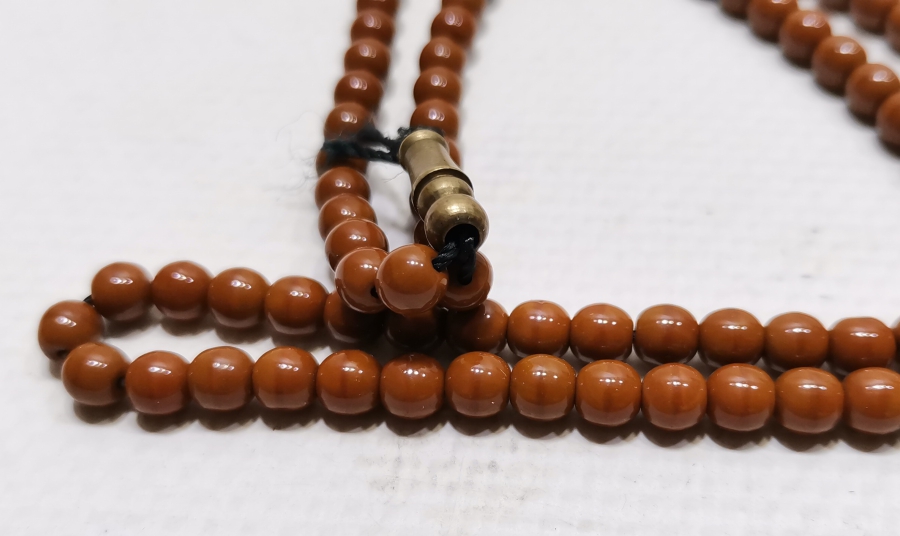 MERCANİ RENKTE OSMANLI DÖNEMİ BEYKOZ 99LUK NAMAZ TESPİHİ