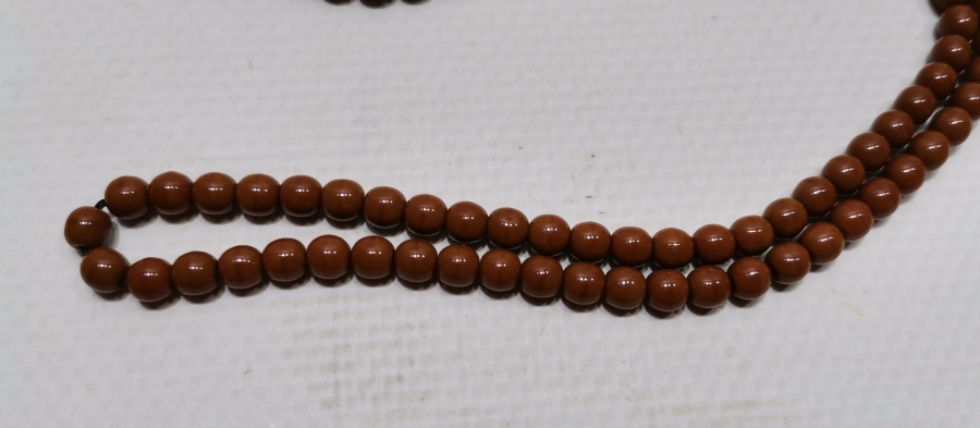 MERCANİ RENKTE OSMANLI DÖNEMİ BEYKOZ 99LUK NAMAZ TESPİHİ