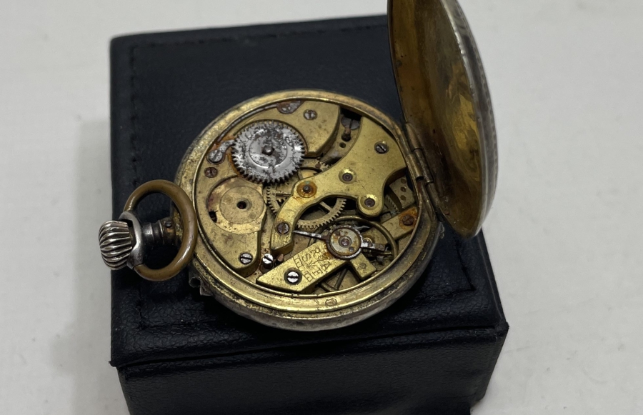 ÇİL KADRANLI OSMANLI DÖNEMİ GÜMÜŞ KASA CEP SAATİ