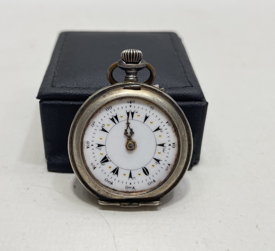 ÇİL KADRANLI OSMANLI DÖNEMİ GÜMÜŞ KASA CEP SAATİ