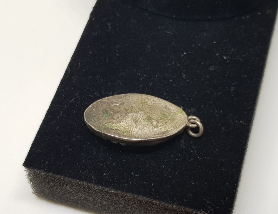 OSMANLI DÖNEMİ FASETA KESİMLİ NECEF TAŞLI GÜMÜŞ KOLYE UCU