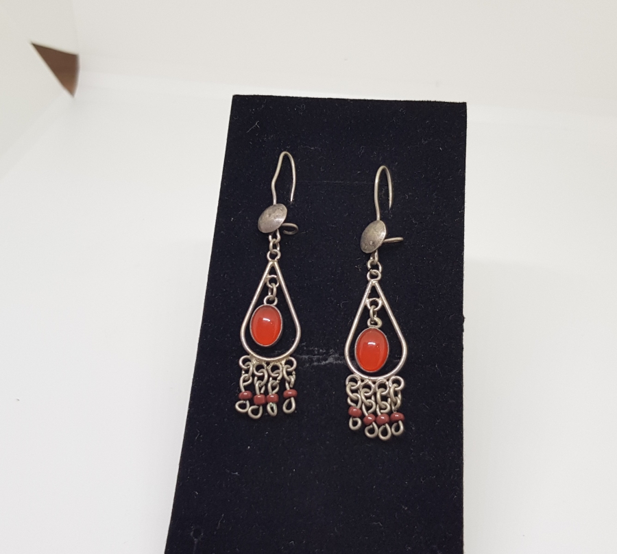 ÖZEL YAPIM AKİK TAŞLI GÜMÜŞ KÜPE