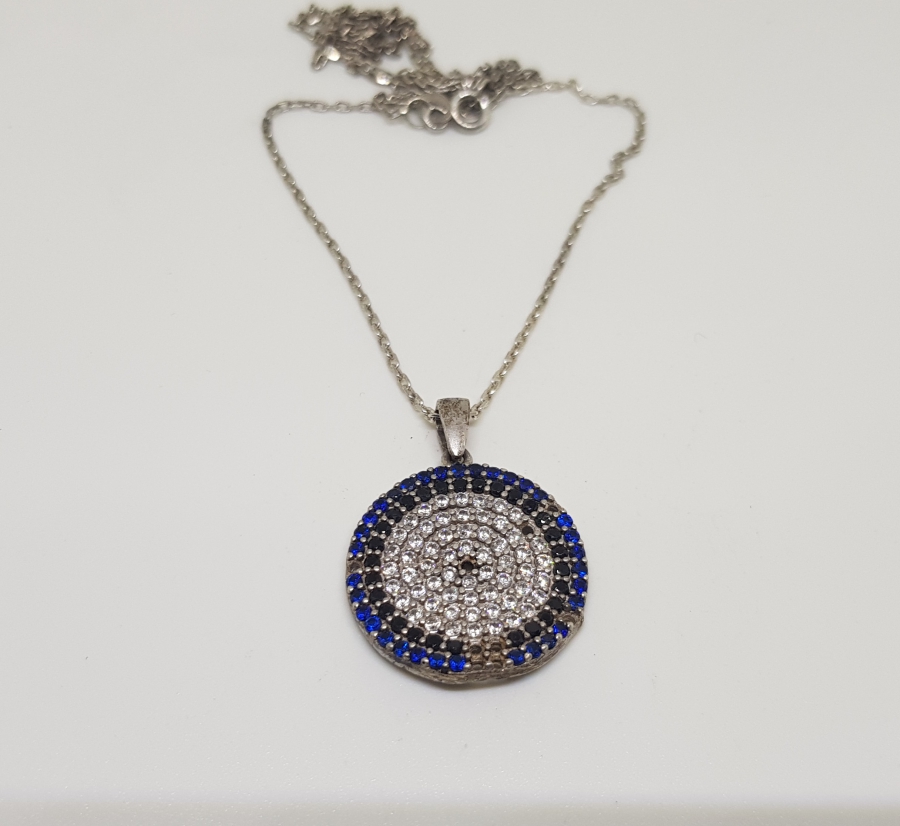 NAZAR BONCUĞU FORMUNDA YAPILMIŞ KOLYE