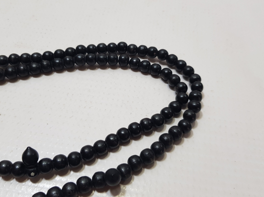 İÇİNDE KABE-İ ŞERİF GÖRSELİ BULUNAN MİKRO FOTOĞRAFLI OSMANLI DÖNEMİ AHŞAP NAMAZ TESPİHİ