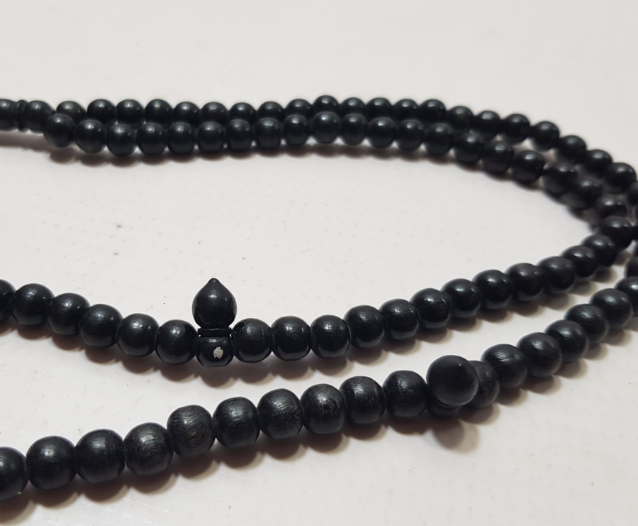 İÇİNDE KABE-İ ŞERİF GÖRSELİ BULUNAN MİKRO FOTOĞRAFLI OSMANLI DÖNEMİ AHŞAP NAMAZ TESPİHİ