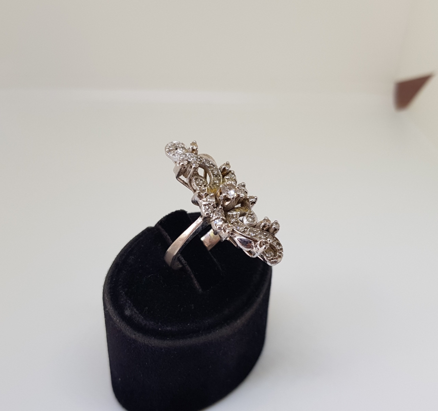 OSMANLI DÖNEMİ BÜYÜK BOY PIRLANTA VE ELMAS TAŞLI ÖZEL YAPIM ALTIN YÜZÜK