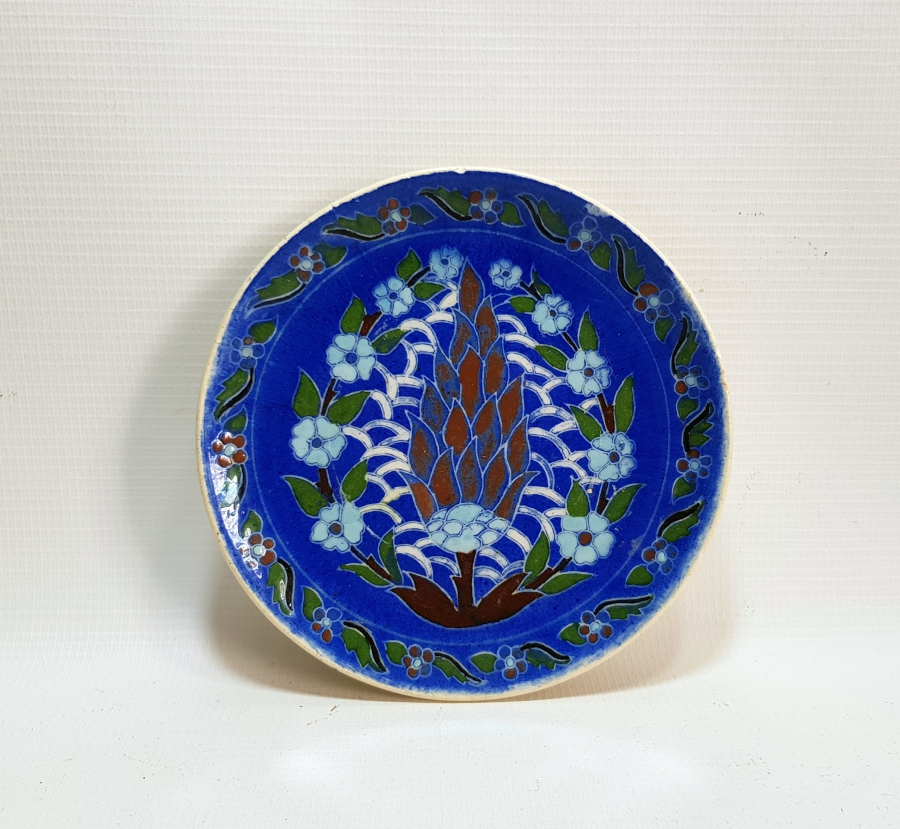 ÜZERİ SELVİLİ VE ÇELENKLİ OSMANLI DÖNEMİ KÜTAHYA TABAK