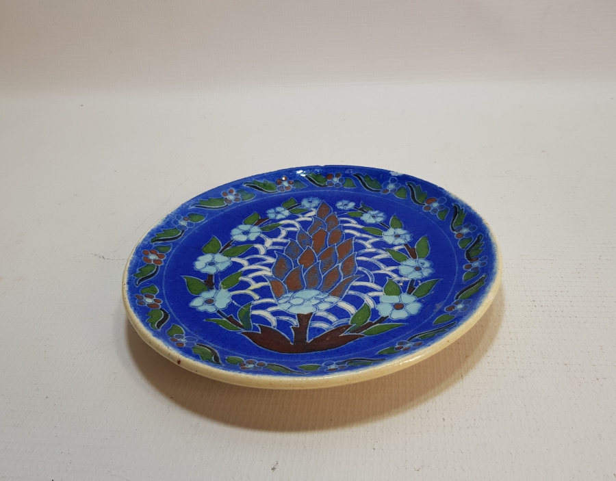 ÜZERİ SELVİLİ VE ÇELENKLİ OSMANLI DÖNEMİ KÜTAHYA TABAK