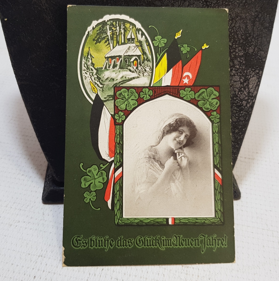 1. DÜNYA SAVAŞI DÖNEMİ ARKASI YAZILI ÜÇLÜ İTTİFAK KARTPOSTAL