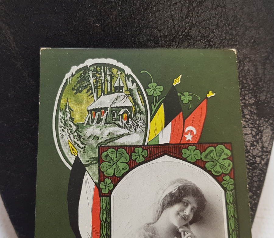 1. DÜNYA SAVAŞI DÖNEMİ ARKASI YAZILI ÜÇLÜ İTTİFAK KARTPOSTAL