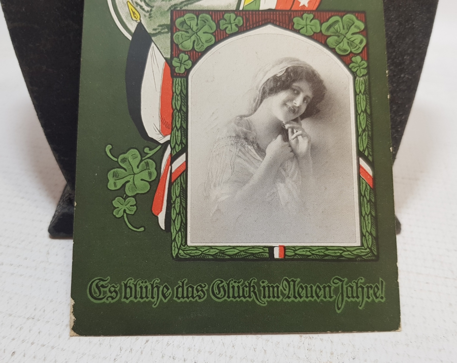 1. DÜNYA SAVAŞI DÖNEMİ ARKASI YAZILI ÜÇLÜ İTTİFAK KARTPOSTAL