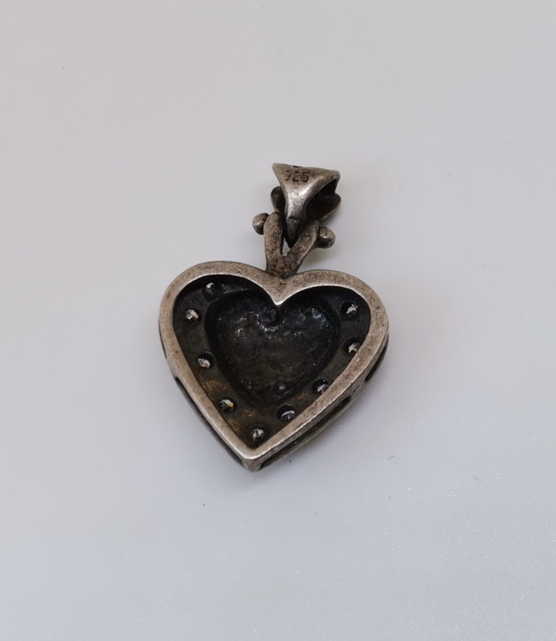 KALP FORMLU GÜMÜŞ KOLYE UCU