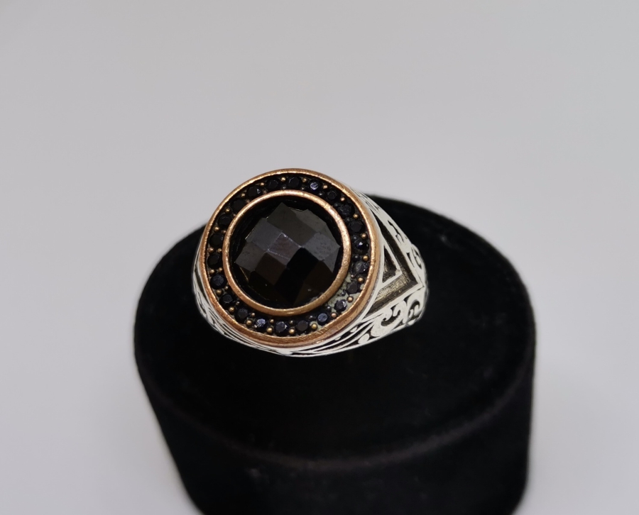 FASETA KESİM AKİKLİ GÜMÜŞ YÜZÜK