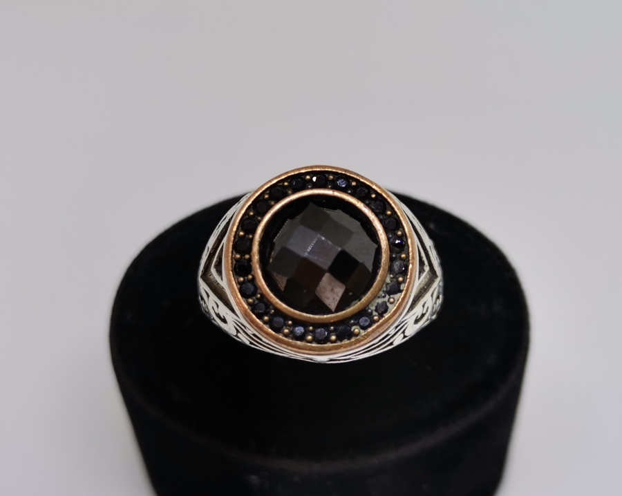 FASETA KESİM AKİKLİ GÜMÜŞ YÜZÜK