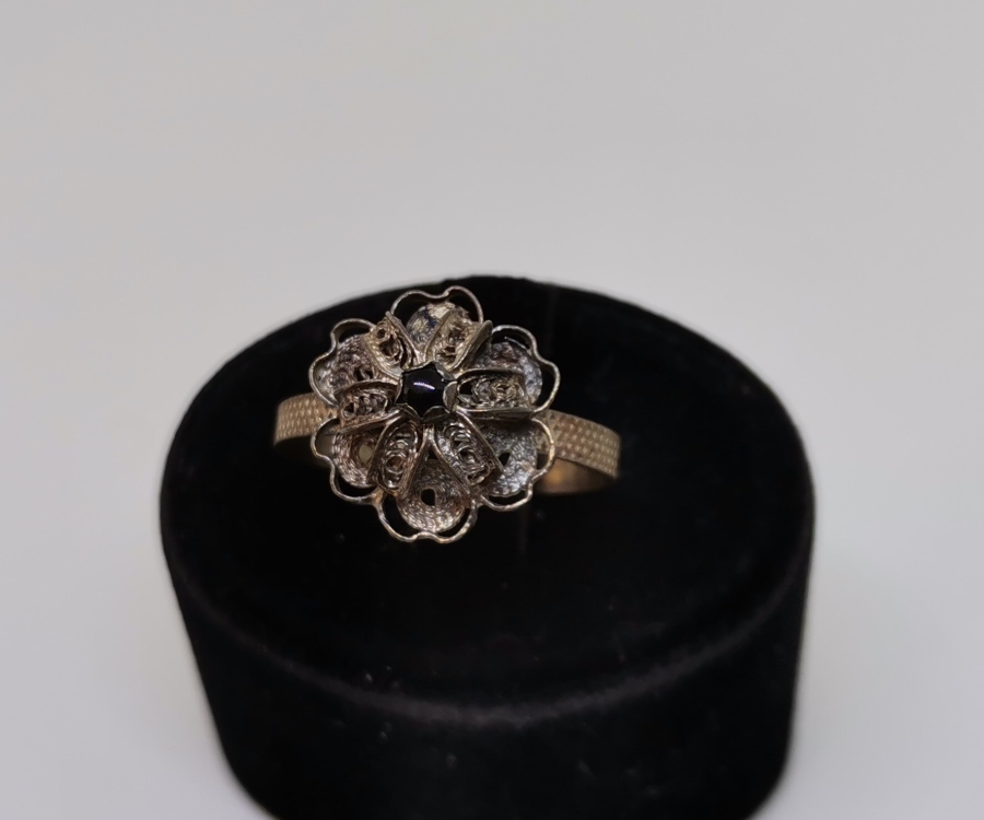 MARDİN DAMGALI TELKARİ İŞÇİLİKLİ ÖZEL YAPIM GÜMÜŞ YÜZÜK