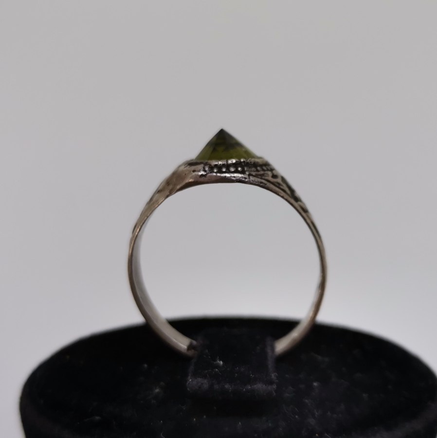 FASETA KESİMLİ SİTRİN TAŞLI GÜMÜŞ YÜZÜK