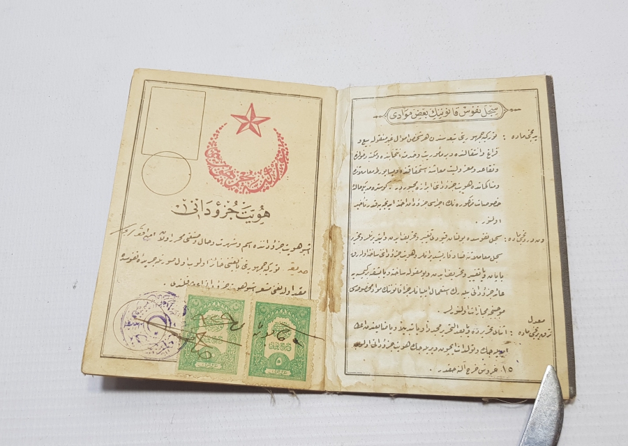 CUMHURİYET BAŞLARI YÜKSEK KONDİSYONDA EL YAZMA KAFA KAĞIDI - NÜFUS CÜZDANI