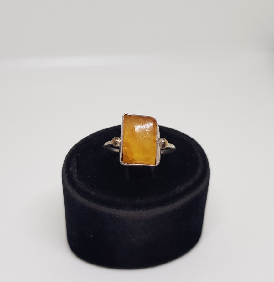 ÖZEL YAPIM DAMLA KEHRİBAR YÜZÜK