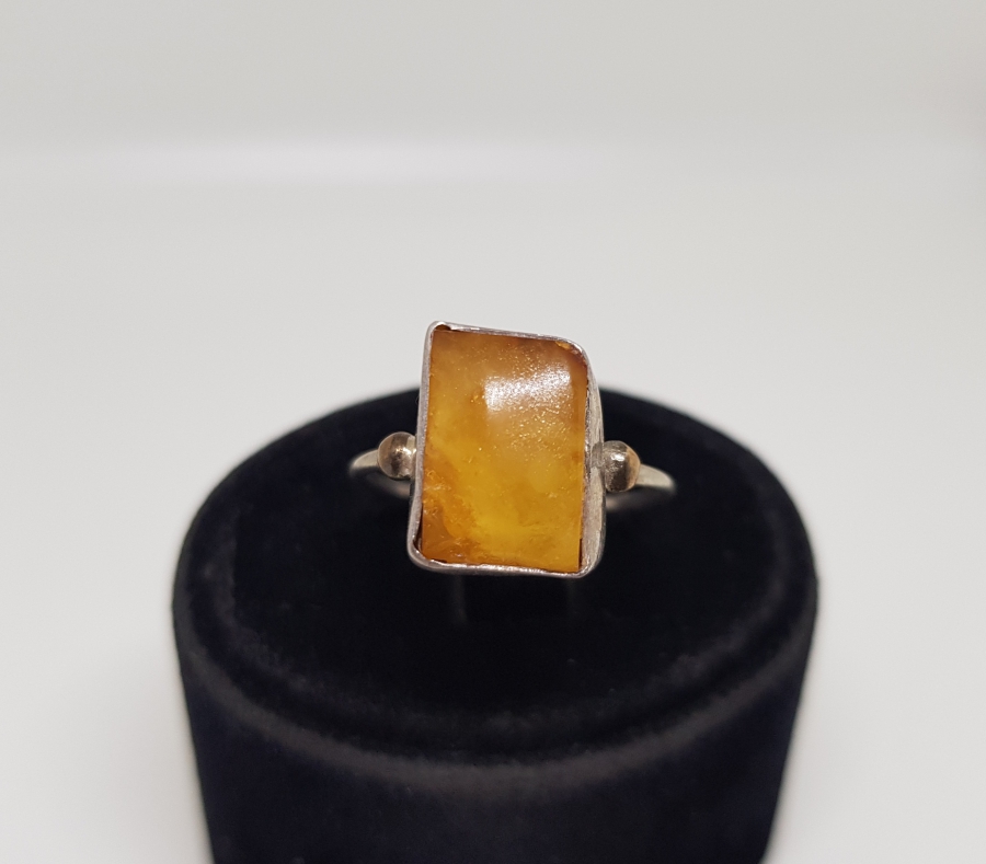 ÖZEL YAPIM DAMLA KEHRİBAR YÜZÜK