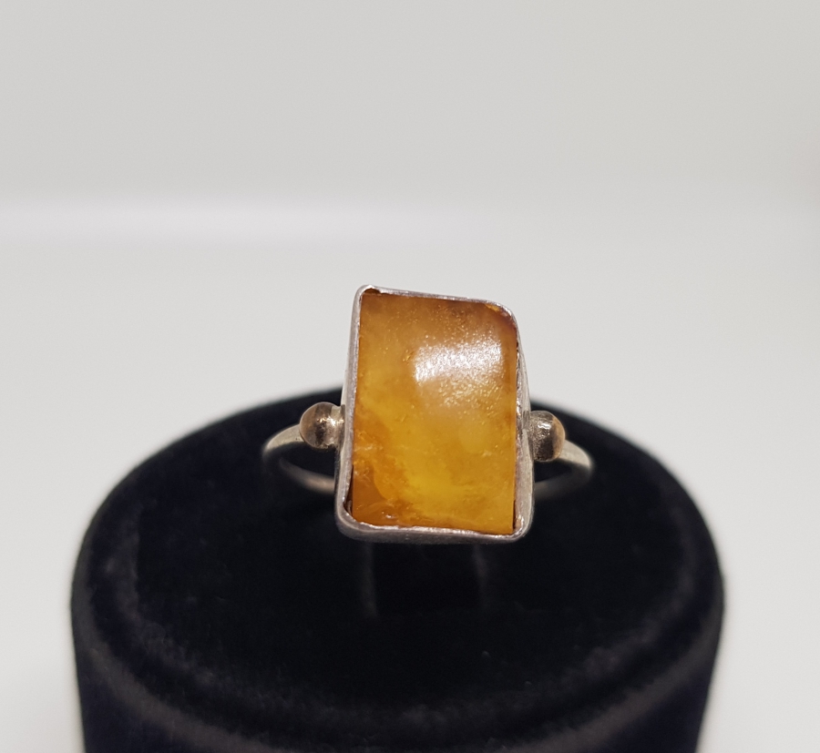 ÖZEL YAPIM DAMLA KEHRİBAR YÜZÜK