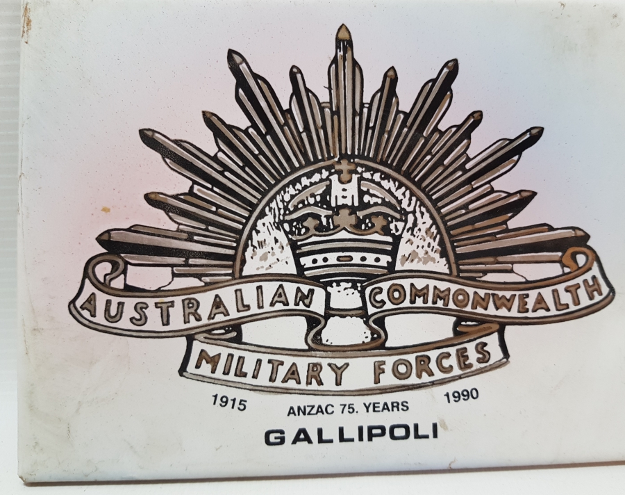 1990 YILI YAPIMI ÇANAKKALE SAVAŞI'NIN 75. YILI ANISINA YAPILMIŞ HATIRA SERAMİK KARO