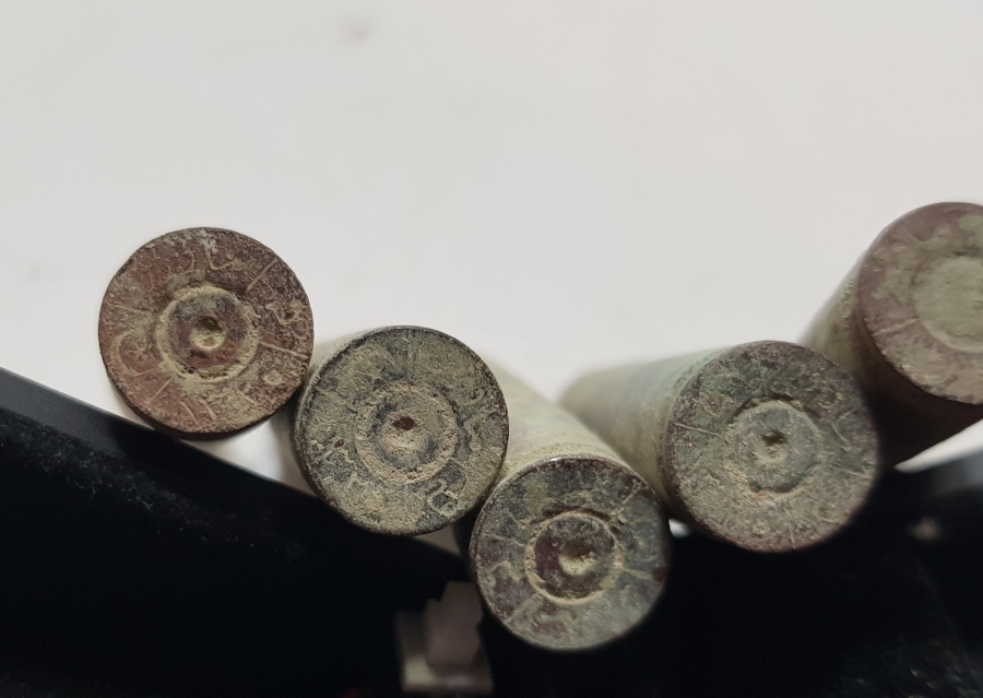 ARKALARI OSMANLICA YAZILI 1. DÜNYA SAVAŞI DÖNEMİ OSMANLI MAVZER MERMİSİ KOVANI LOTU