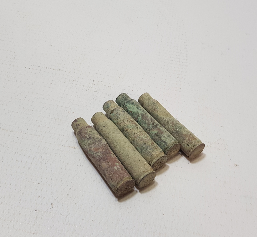 ARKALARI OSMANLICA YAZILI 1. DÜNYA SAVAŞI DÖNEMİ OSMANLI MAVZER MERMİSİ KOVANI LOTU