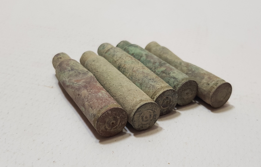 ARKALARI OSMANLICA YAZILI 1. DÜNYA SAVAŞI DÖNEMİ OSMANLI MAVZER MERMİSİ KOVANI LOTU