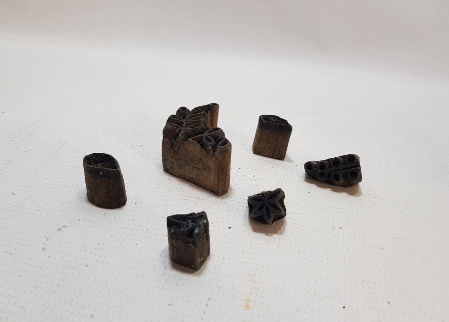 OSMANLI DÖNEMİ EL OYMA 6 ADET TOKAT İŞİ BASKI KALIBI LOTU