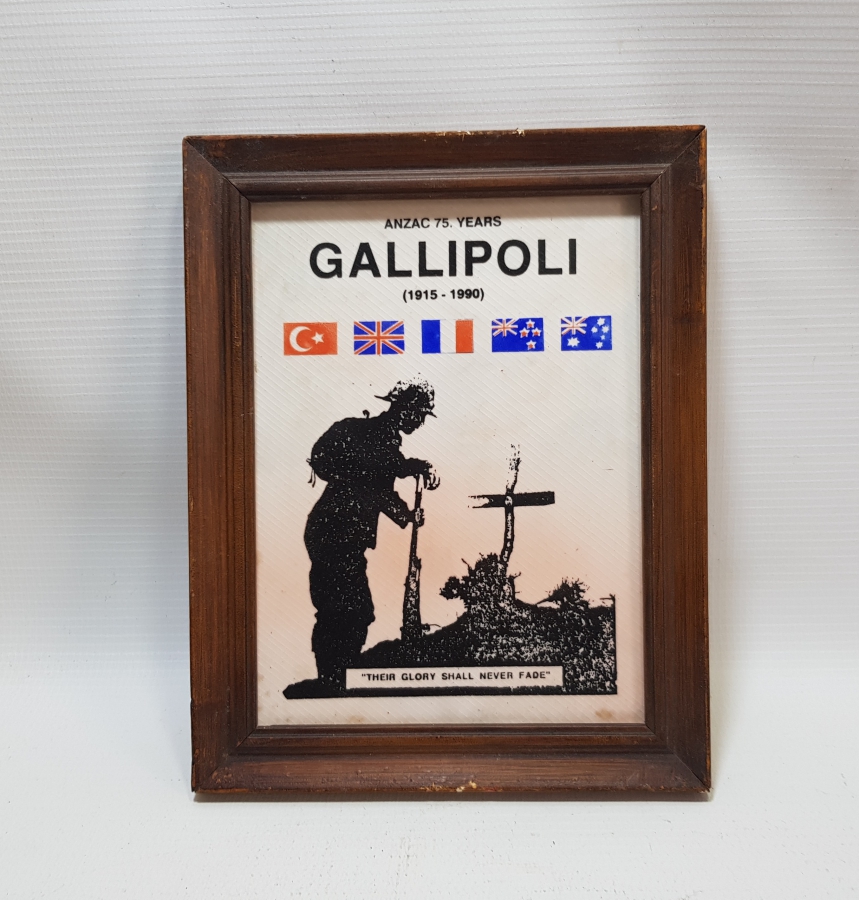 1990 YILI YAPIMI ÇANAKKALE SAVAŞI'NIN 75. YILI ANISINA YAPILMIŞ HATIRA ÇERÇEVELİ ANZAK SERAMİK KARO