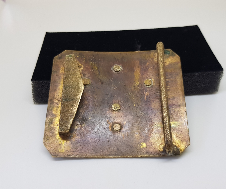 ÜZERİ ALTIN VERMEYLİ NADİR ERTUĞRUL ALAYLARI SUBAY KEMER TOKASI