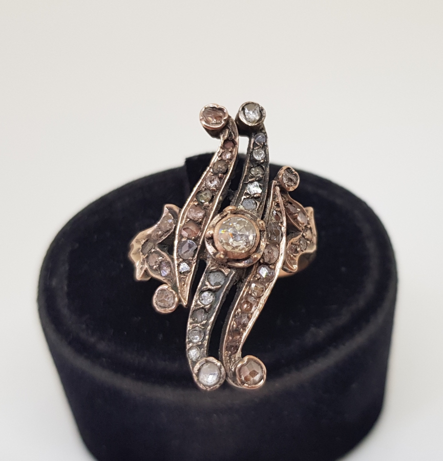 OSMANLI DÖNEMİ ELMAS TAŞLI GİRİT MEKİĞİ ALTIN YÜZÜK