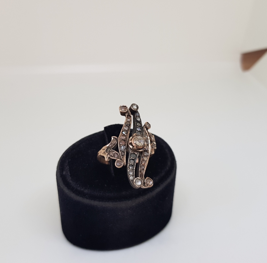 OSMANLI DÖNEMİ ELMAS TAŞLI GİRİT MEKİĞİ ALTIN YÜZÜK