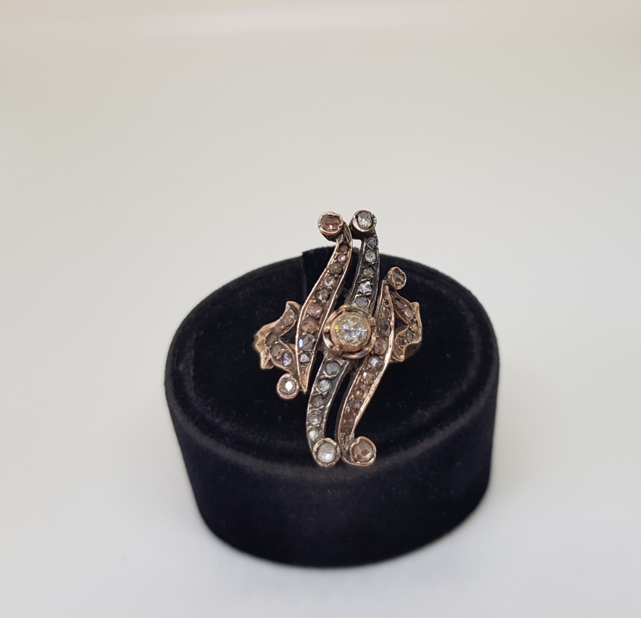 OSMANLI DÖNEMİ ELMAS TAŞLI GİRİT MEKİĞİ ALTIN YÜZÜK