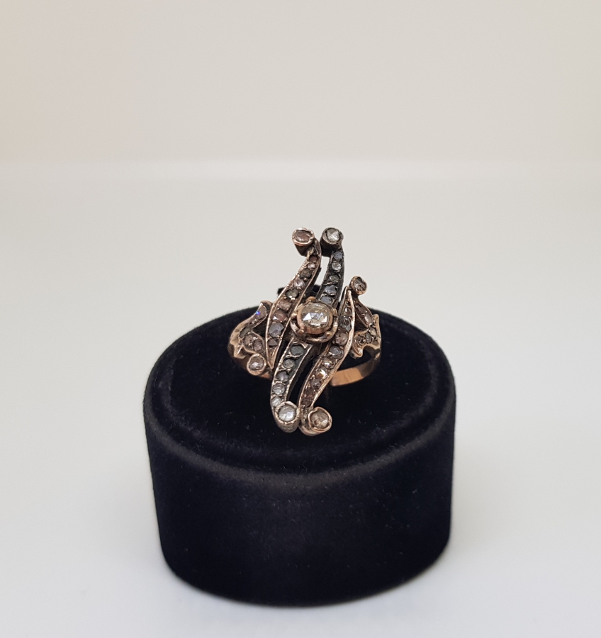 OSMANLI DÖNEMİ ELMAS TAŞLI GİRİT MEKİĞİ ALTIN YÜZÜK