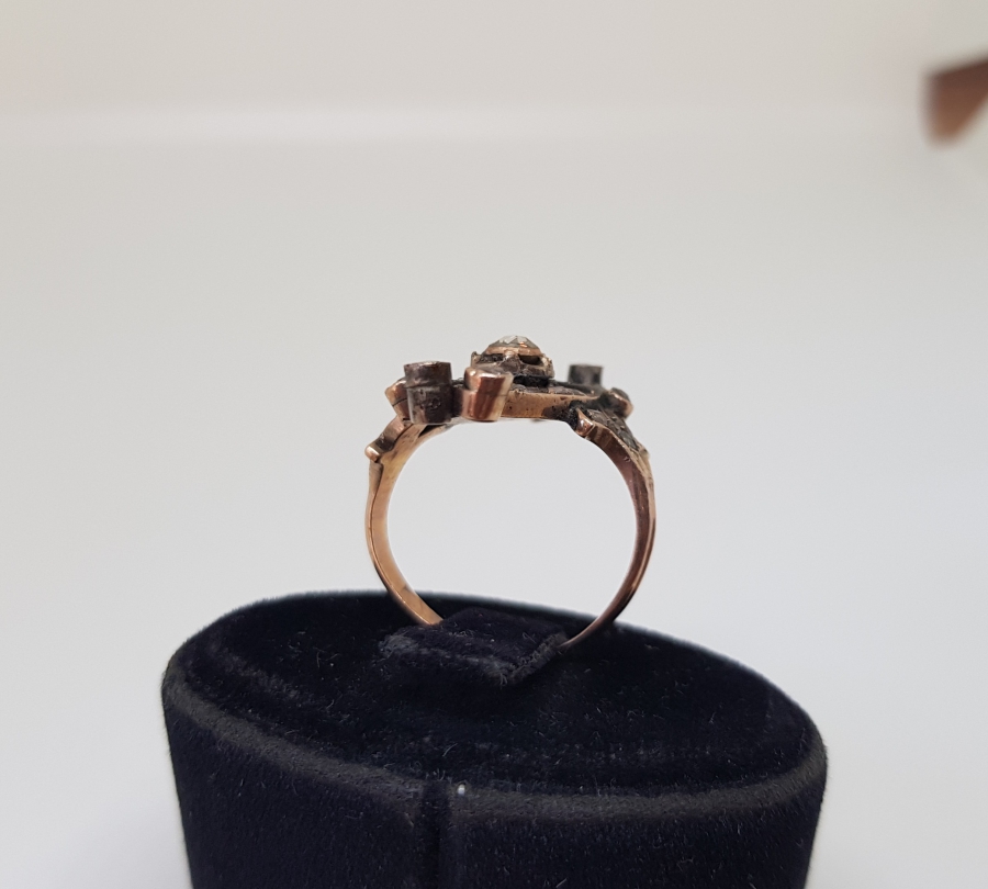 OSMANLI DÖNEMİ ELMAS TAŞLI GİRİT MEKİĞİ ALTIN YÜZÜK