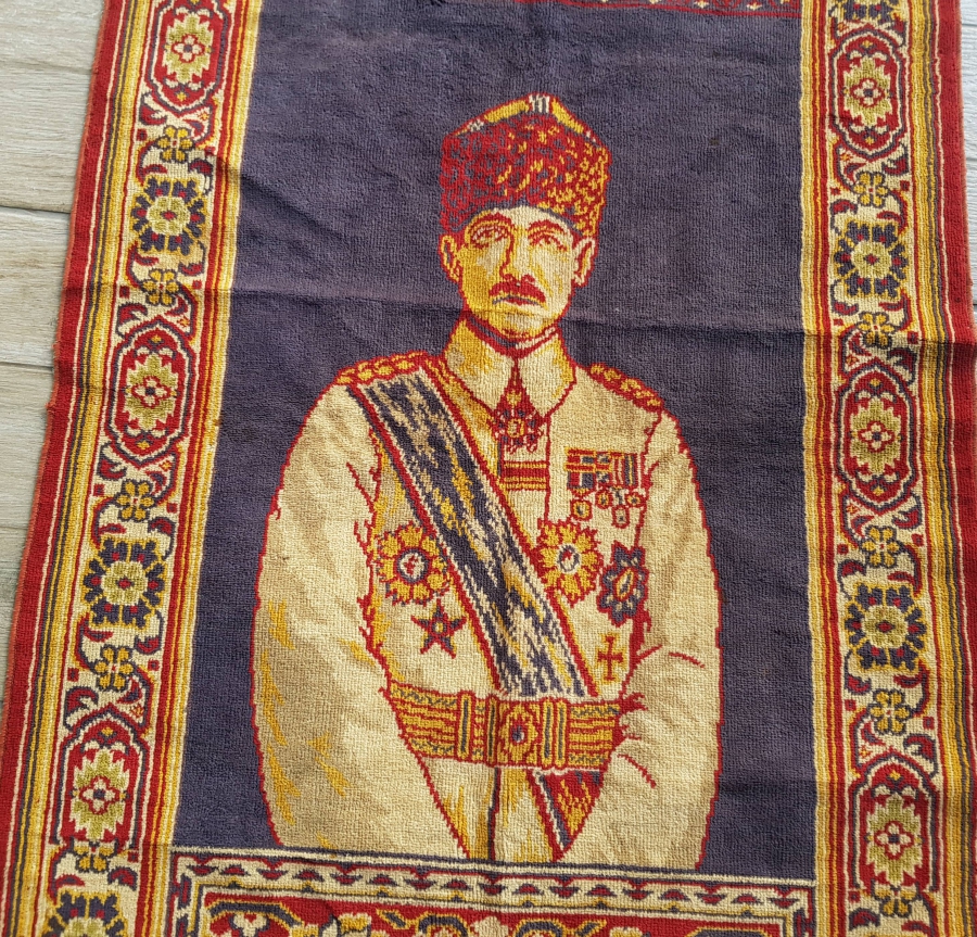 OSMANLI SON DÖNEM ÇOK NADİR ASKERİ KIYAFETLİ VE OSMANLI NİŞANLI ATATÜRK DUVAR HALISI