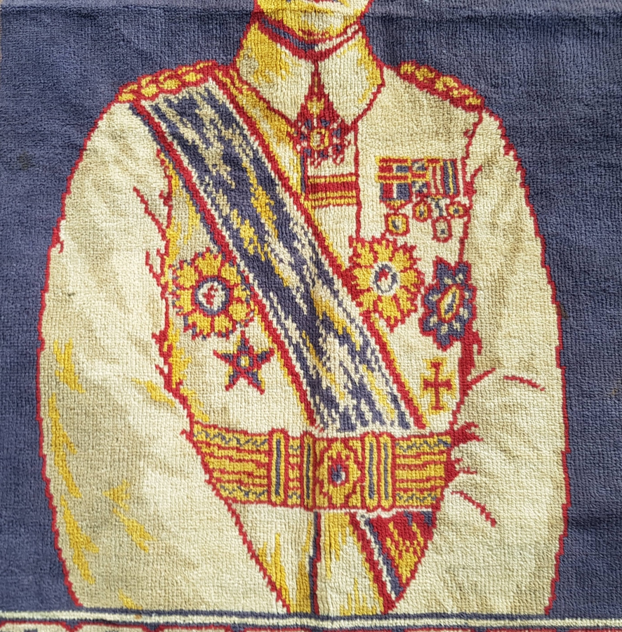 OSMANLI SON DÖNEM ÇOK NADİR ASKERİ KIYAFETLİ VE OSMANLI NİŞANLI ATATÜRK DUVAR HALISI